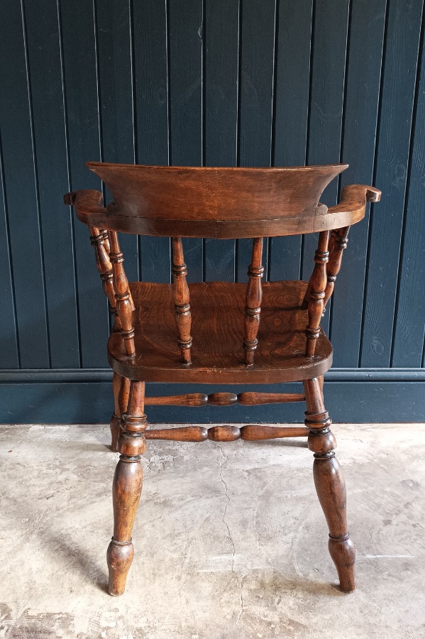 Antique English Smokers Captains Bow Chair (4).jpg